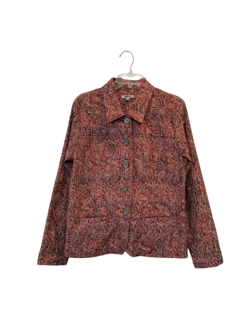 J BEE Vintage Women's size Large Rust/Tan Textured Button-Front Jacket - Picture 3 of 7